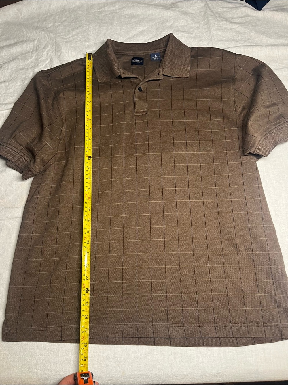 Arrow Brown Windowpane Polo Shirt